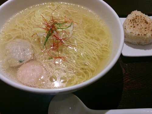 あら炊き塩らあめん☆へしこ焼きおにぎり付き【麺屋海神】