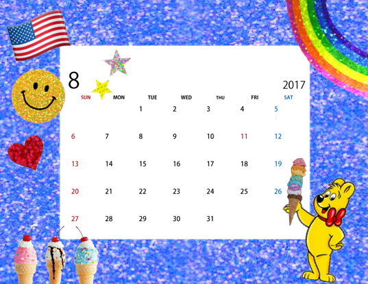 2017　８月カレンダー